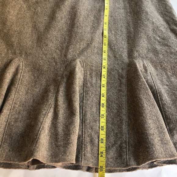 Ann Taylor Virgin Wool Blend Brown Tweed A-Line Flounce Hem Size 16 - Picture 11 of 14